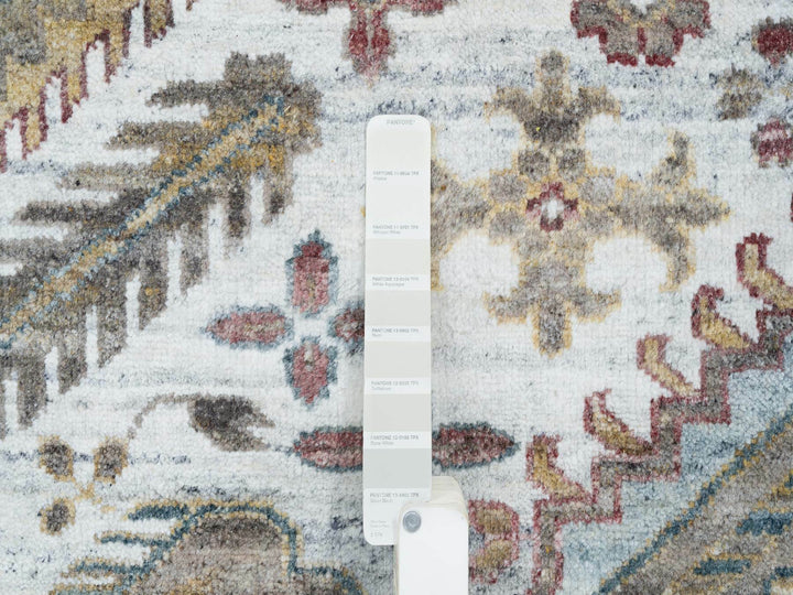 13'9" x 15'10" New Hand Knotted Ivory Wool Rectangle Oriental Rug - MOA10265622