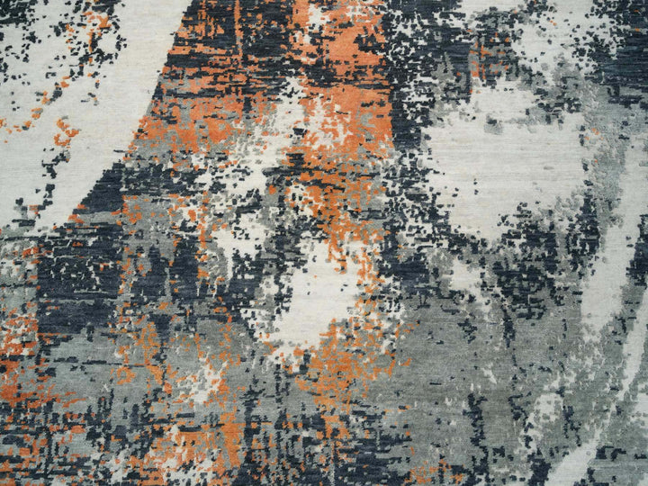 9'3" x 11'9" New Hand Knotted Black Wool Rectangle Oriental Rug - MOA10265624