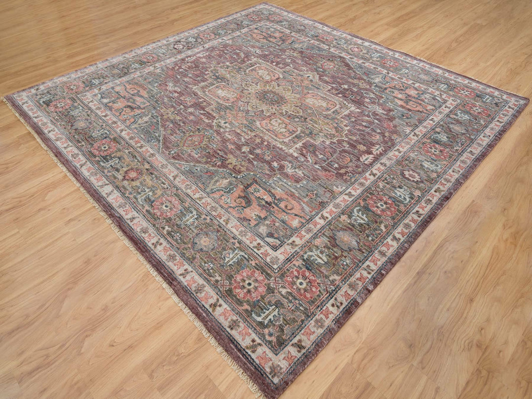 10'0" x 9'10" New Hand Knotted Red Wool Square Oriental Rug - MOA10265629