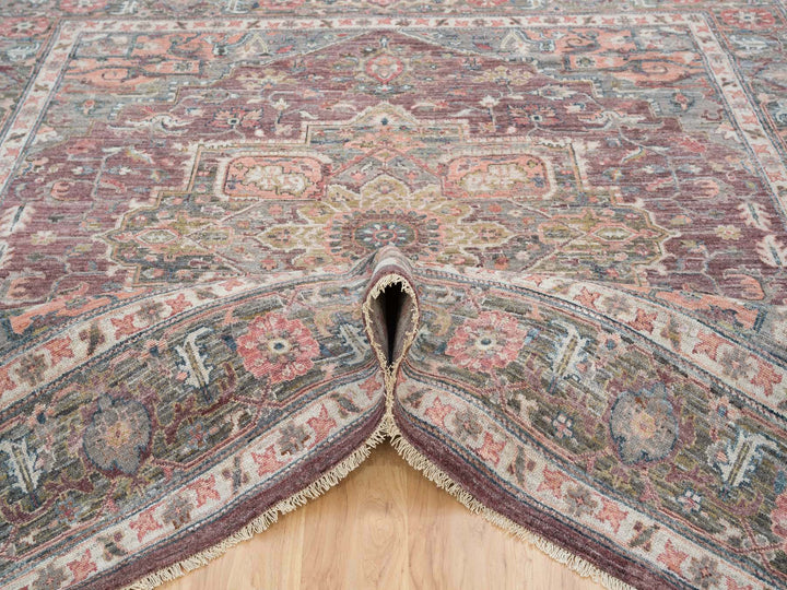 10'0" x 9'10" New Hand Knotted Red Wool Square Oriental Rug - MOA10265629