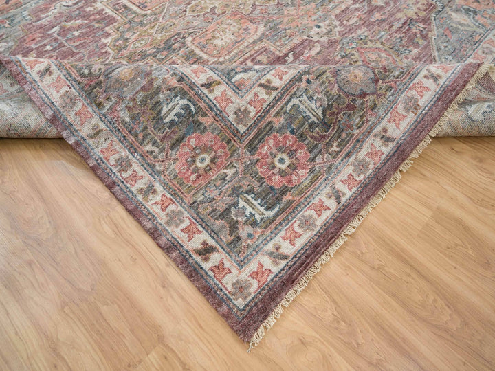 10'0" x 9'10" New Hand Knotted Red Wool Square Oriental Rug - MOA10265629