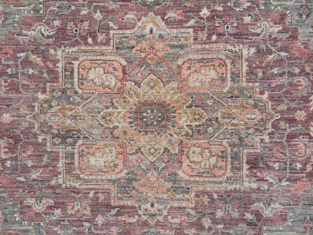 10'0" x 9'10" New Hand Knotted Red Wool Square Oriental Rug - MOA10265629