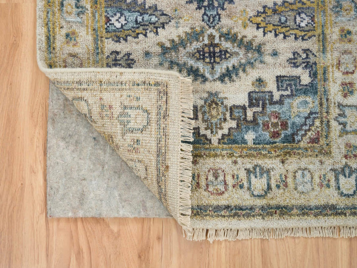 2'7" x 11'10" New Hand Knotted Ivory Wool Runner Oriental Rug - MOA10265634