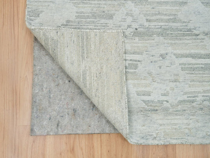 2'6" x 16'0" New Hand Knotted Grey Wool Runner Oriental Rug - MOA10265644