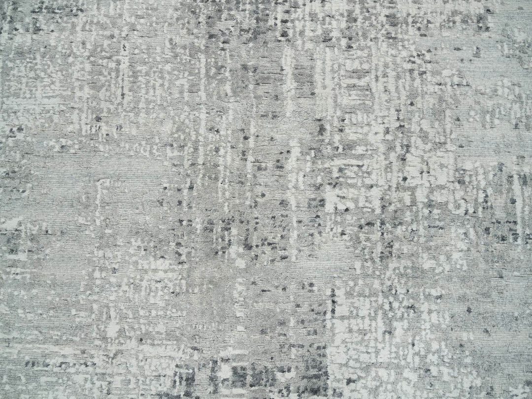6'1" x 6'1" New Hand Knotted Grey Wool Round Oriental Rug - MOA10265653