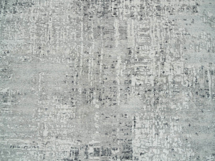 6'1" x 6'1" New Hand Knotted Grey Wool Round Oriental Rug - MOA10265653