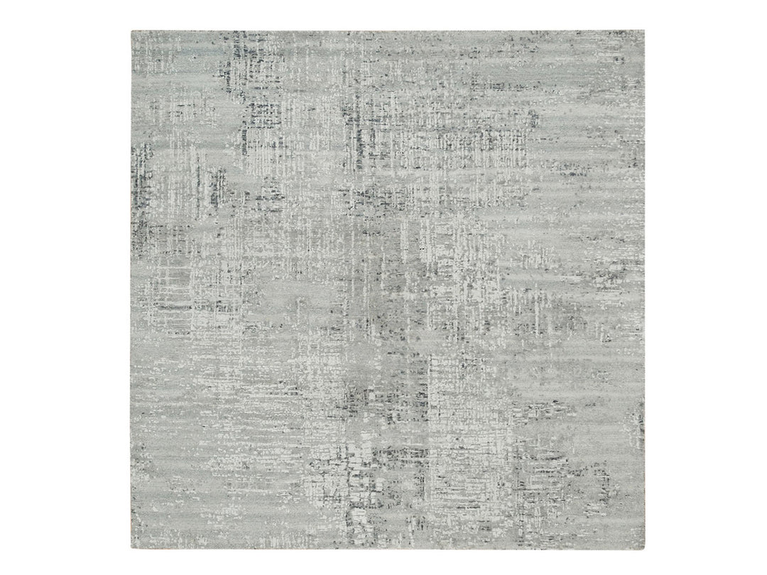 6'2" x 6'2" New Hand Knotted Grey Wool Square Oriental Rug - MOA10265657