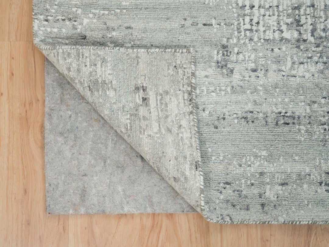 6'2" x 6'2" New Hand Knotted Grey Wool Square Oriental Rug - MOA10265657