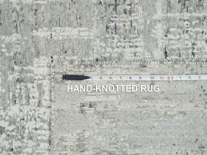 6'2" x 6'2" New Hand Knotted Grey Wool Square Oriental Rug - MOA10265657