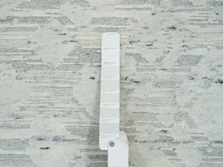 6'1" x 6'1" New Hand Knotted Grey Wool Square Oriental Rug - MOA10265658