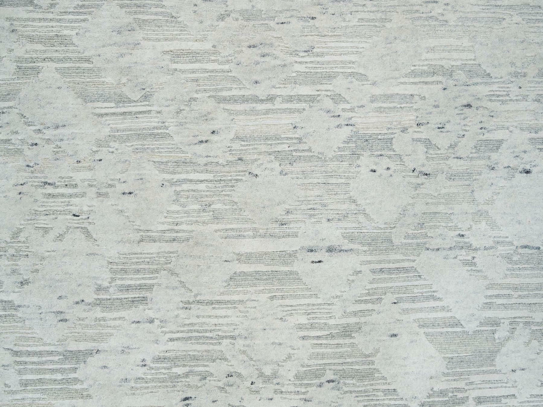 6'1" x 6'1" New Hand Knotted Grey Wool Square Oriental Rug - MOA10265658