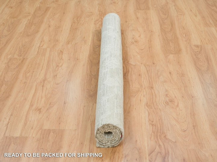 6'1" x 6'1" New Hand Knotted Grey Wool Square Oriental Rug - MOA10265658