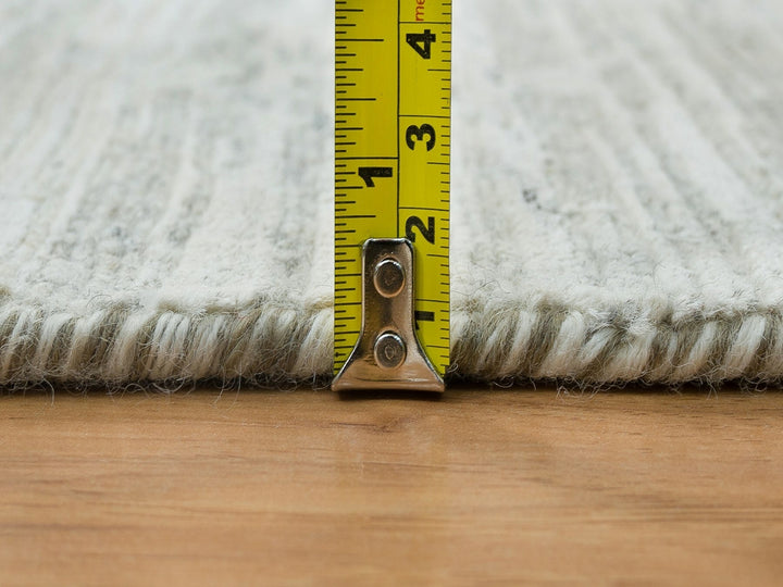 6'1" x 6'1" New Hand Knotted Grey Wool Square Oriental Rug - MOA10265658