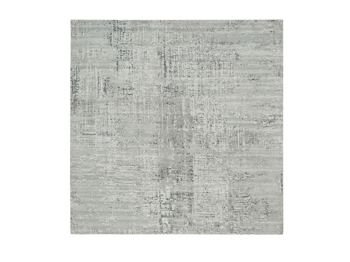 6'1" x 6'2" New Hand Knotted Grey Wool Square Oriental Rug - MOA10265659