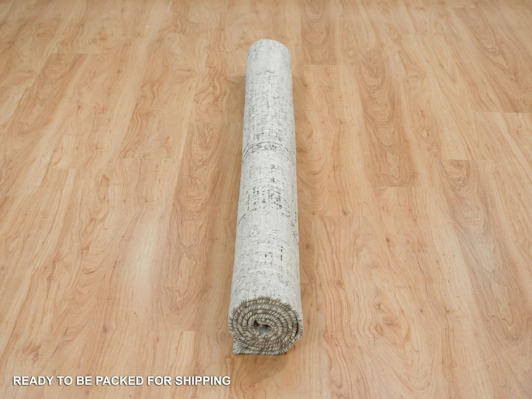 6'1" x 6'2" New Hand Knotted Grey Wool Square Oriental Rug - MOA10265659
