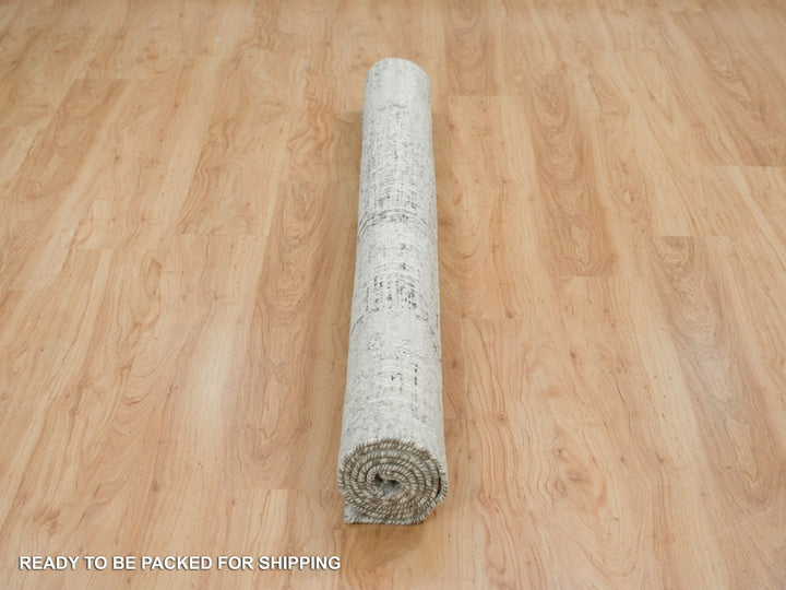6'1" x 6'2" New Hand Knotted Grey Wool Square Oriental Rug - MOA10265659
