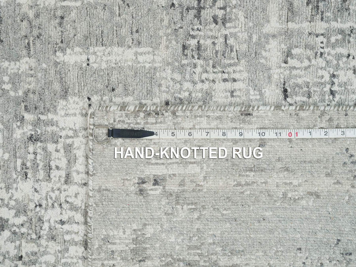 6'1" x 6'2" New Hand Knotted Grey Wool Square Oriental Rug - MOA10265659
