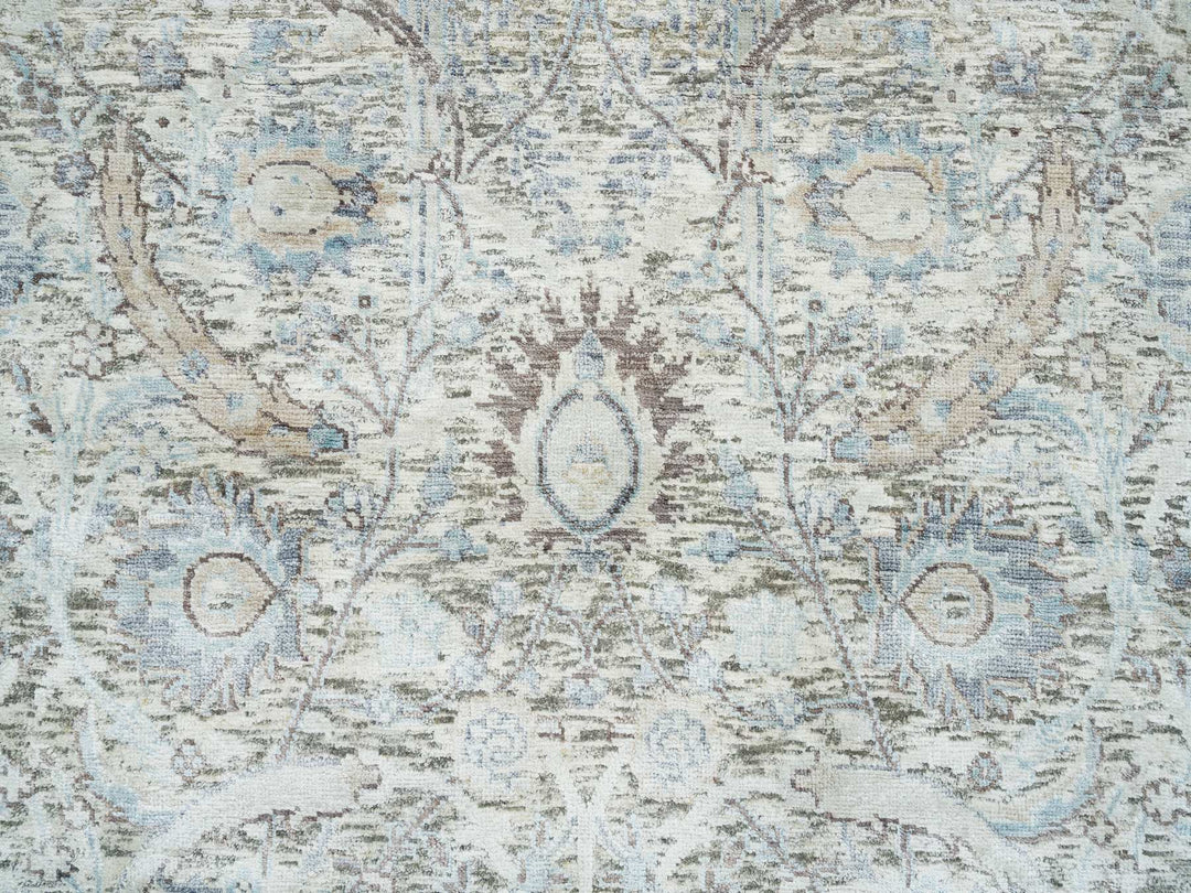 3'3" x 5'0" New Hand Knotted Ivory Wool & Silk Rectangle Oriental Rug - MOA10265696