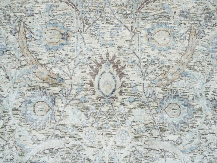 3'3" x 5'0" New Hand Knotted Ivory Wool & Silk Rectangle Oriental Rug - MOA10265696