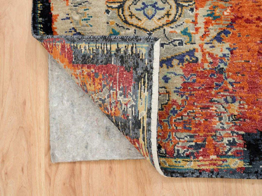 2'2" x 3'2" New Hand Knotted Orange Wool Rectangle Oriental Rug - MOA10265698