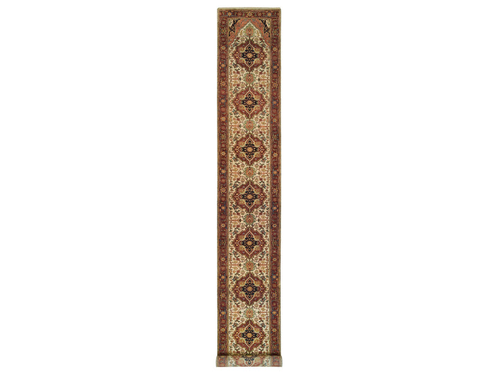 2'7" x 20'0" New Hand Knotted Ivory Wool Runner Oriental Rug - MOA10265709