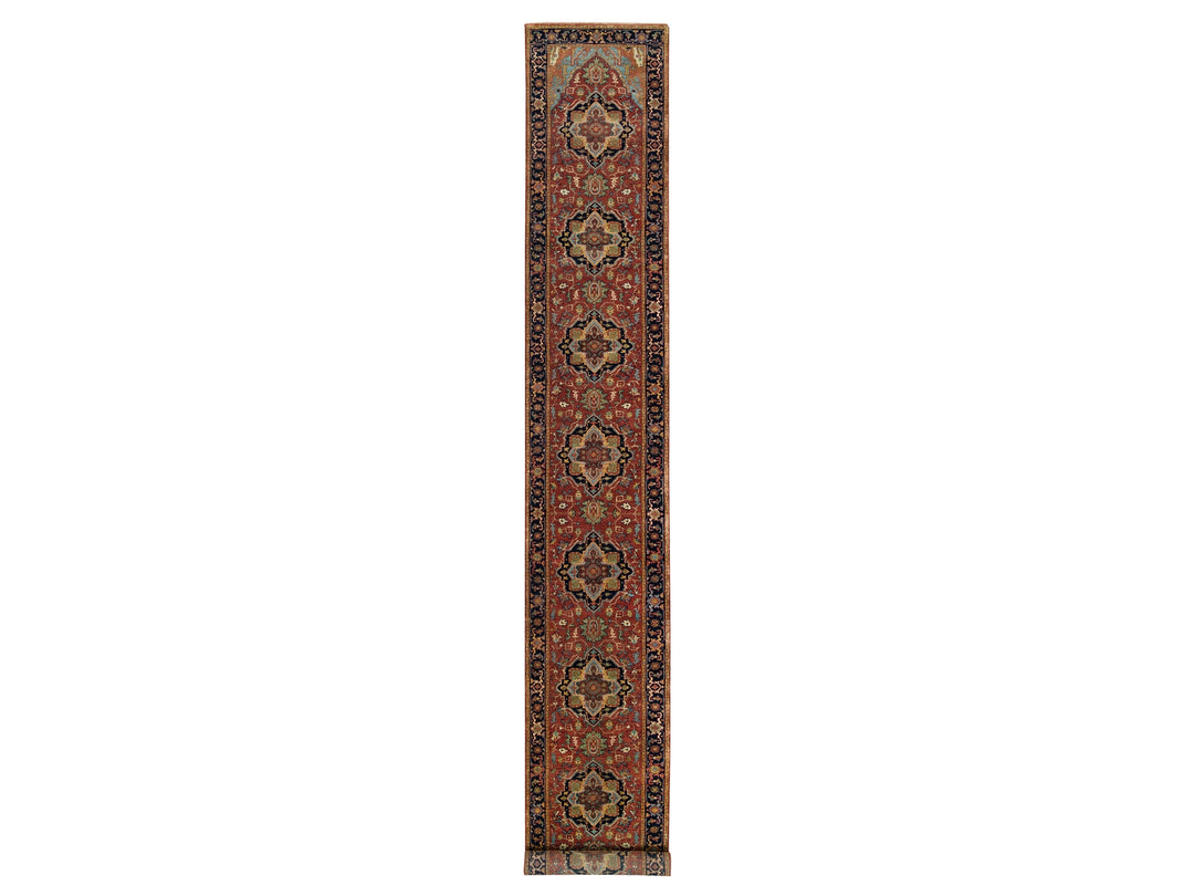 2'6" x 18'0" New Hand Knotted Red Wool Runner Oriental Rug - MOA10265712