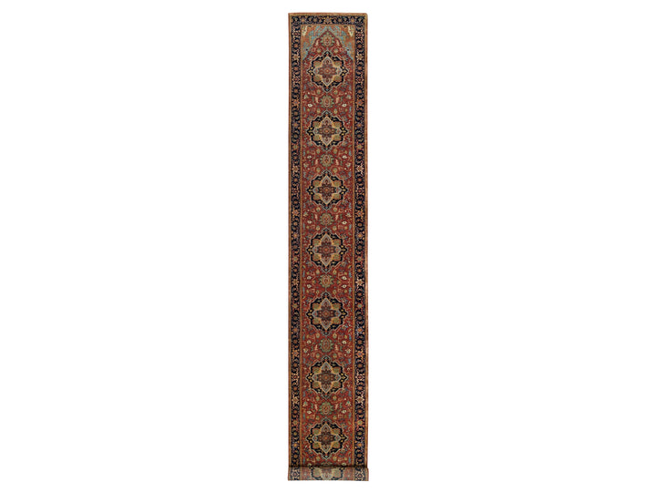 2'6" x 18'0" New Hand Knotted Red Wool Runner Oriental Rug - MOA10265712