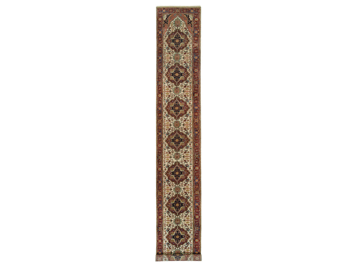 2'6" x 18'0" New Hand Knotted Ivory Wool Runner Oriental Rug - MOA10265714
