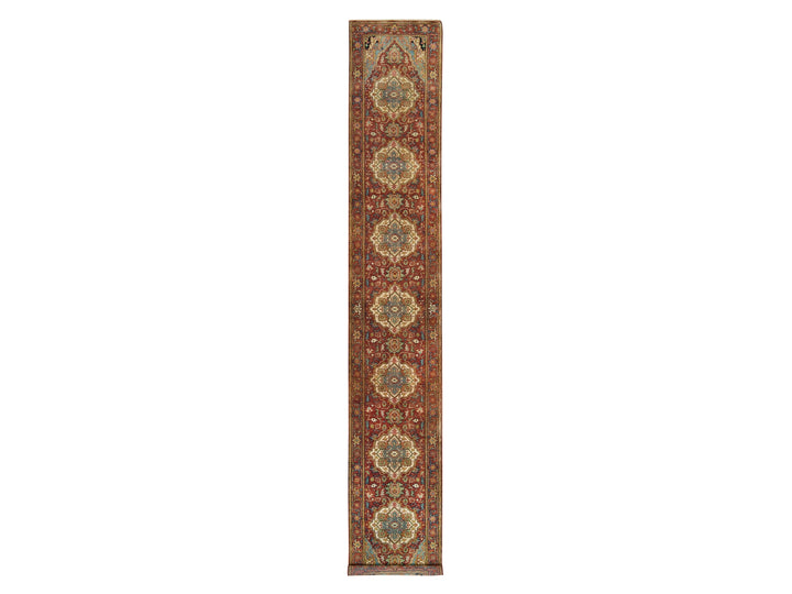 2'7" x 16'2" New Hand Knotted Red Wool Runner Oriental Rug - MOA10265721