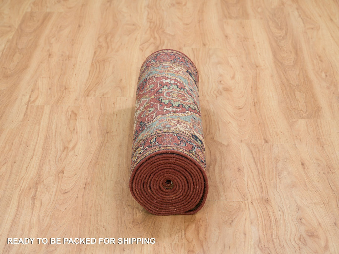 2'7" x 16'2" New Hand Knotted Red Wool Runner Oriental Rug - MOA10265721