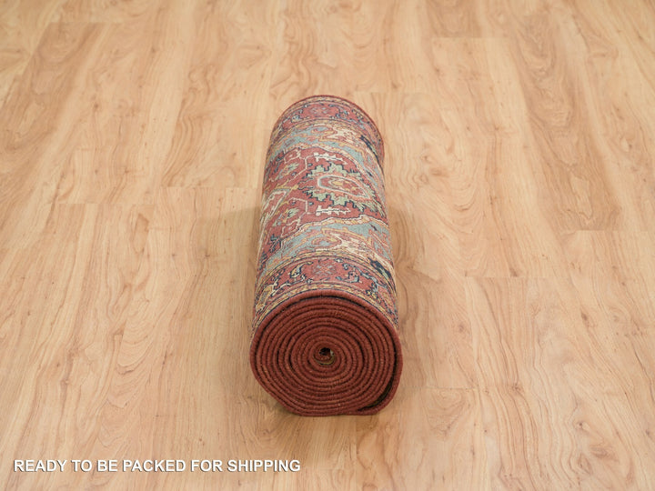 2'7" x 16'2" New Hand Knotted Red Wool Runner Oriental Rug - MOA10265721