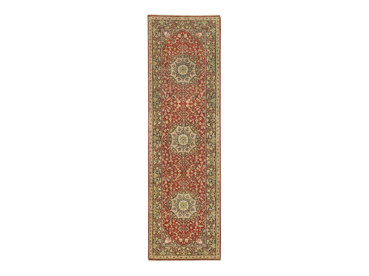 2'6" x 8'3" New Hand Knotted Red Wool Runner Oriental Rug - MOA10265731