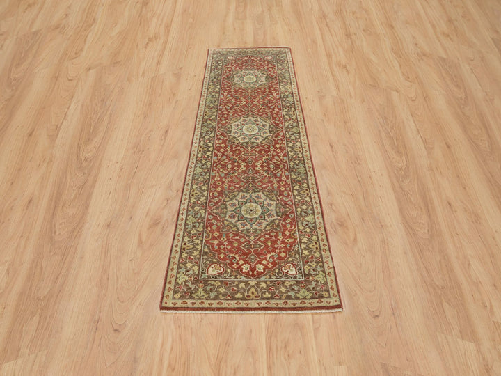 2'6" x 8'3" New Hand Knotted Red Wool Runner Oriental Rug - MOA10265731