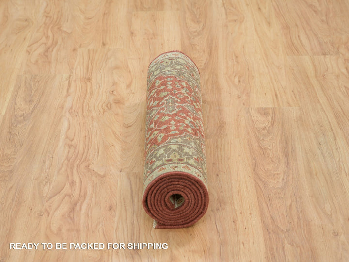 2'6" x 8'3" New Hand Knotted Red Wool Runner Oriental Rug - MOA10265731