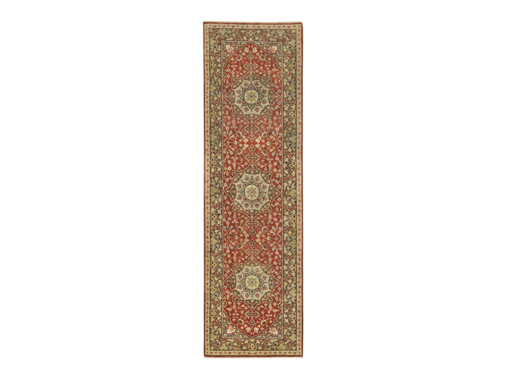 2'6" x 8'3" New Hand Knotted Red Wool Runner Oriental Rug - MOA10265733