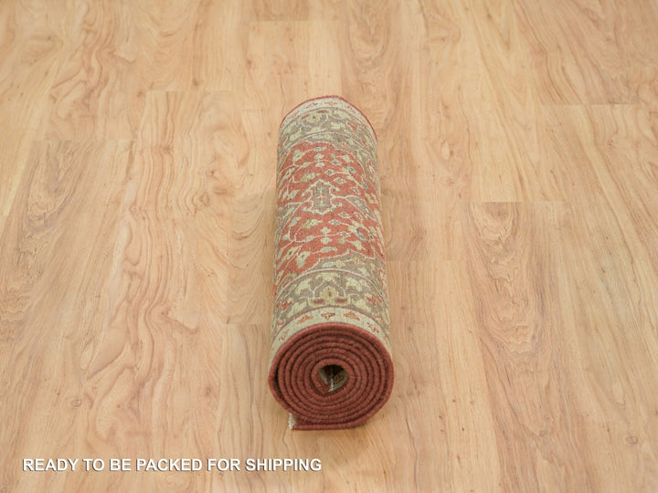 2'6" x 8'3" New Hand Knotted Red Wool Runner Oriental Rug - MOA10265733