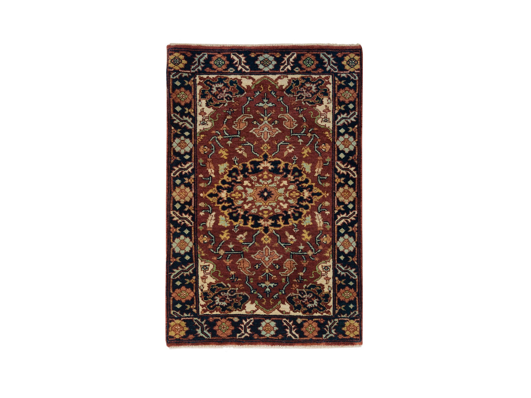 2'0" x 3'2" New Hand Knotted Red Wool Rectangle Oriental Rug - MOA10265745