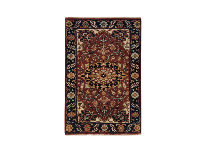 2'0" x 3'2" New Hand Knotted Red Wool Rectangle Oriental Rug - MOA10265745