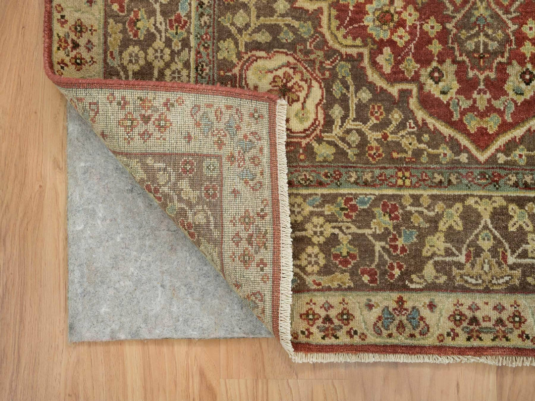 4'2" x 6'1" New Hand Knotted Red Wool Rectangle Oriental Rug - MOA10265746