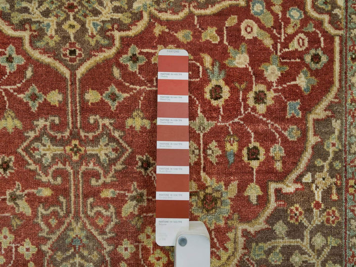 4'2" x 6'1" New Hand Knotted Red Wool Rectangle Oriental Rug - MOA10265746