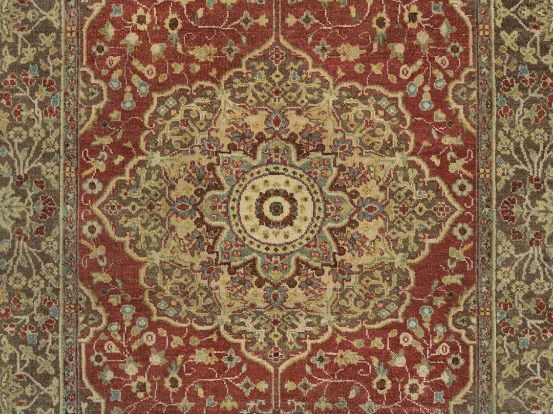4'2" x 6'1" New Hand Knotted Red Wool Rectangle Oriental Rug - MOA10265746