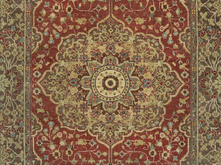 4'2" x 6'1" New Hand Knotted Red Wool Rectangle Oriental Rug - MOA10265746