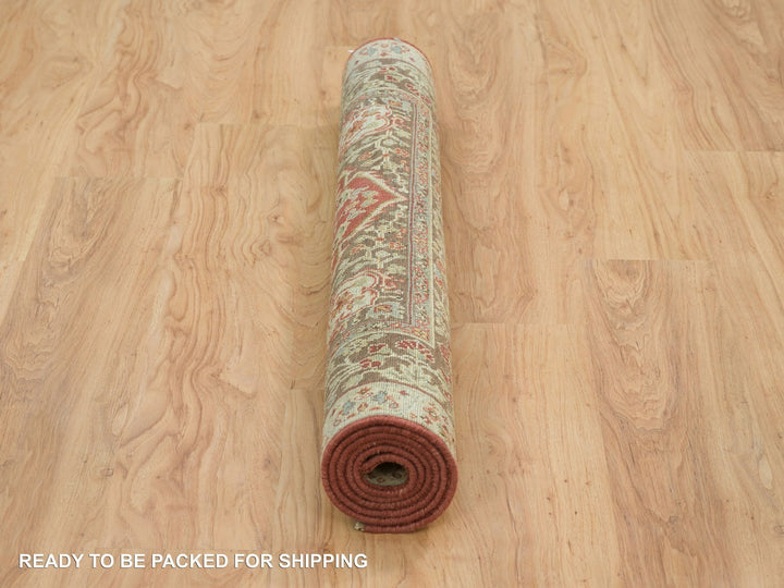 4'2" x 6'1" New Hand Knotted Red Wool Rectangle Oriental Rug - MOA10265746