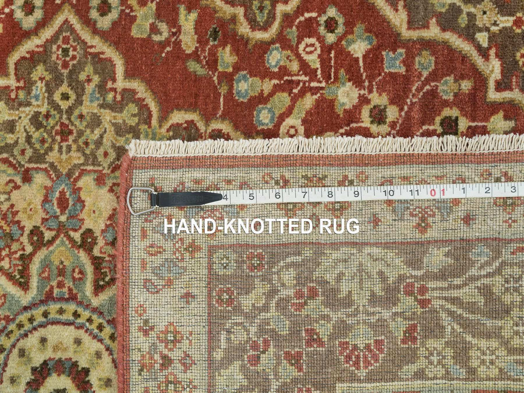 4'2" x 6'1" New Hand Knotted Red Wool Rectangle Oriental Rug - MOA10265746