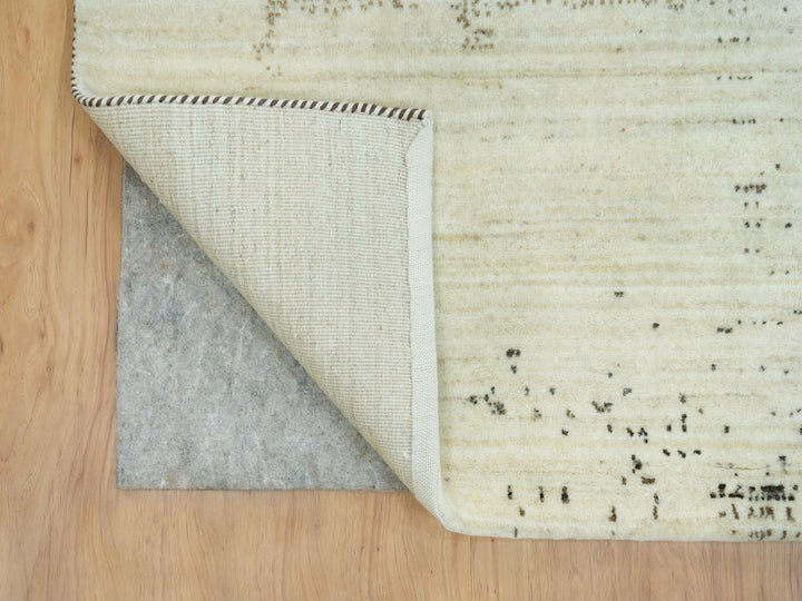 8'3" x 11'3" New Hand Knotted Ivory Wool Rectangle Oriental Rug - MOA10265763