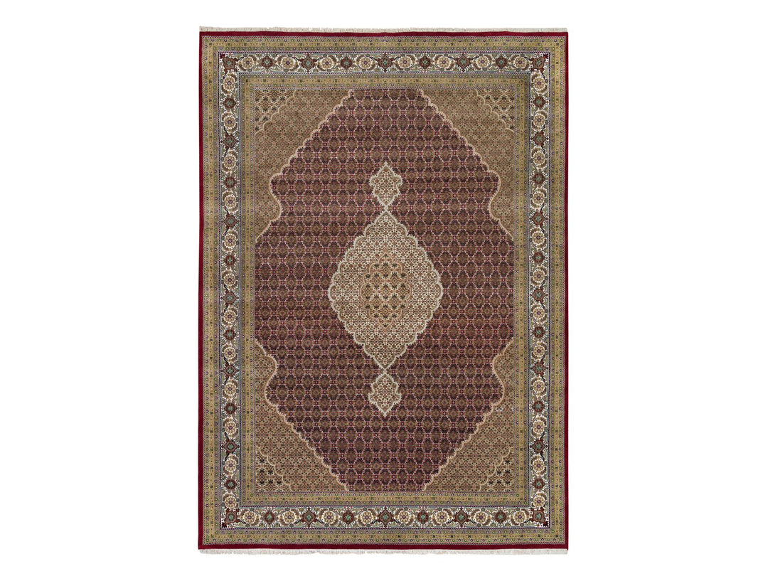 10'0" x 13'10" New Hand Knotted Red Wool Rectangle Oriental Rug - MOA10265769