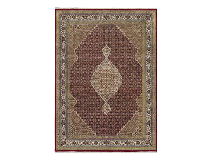 10'0" x 13'10" New Hand Knotted Red Wool Rectangle Oriental Rug - MOA10265769