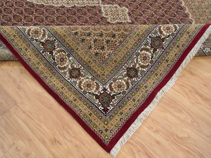 10'0" x 13'10" New Hand Knotted Red Wool Rectangle Oriental Rug - MOA10265769