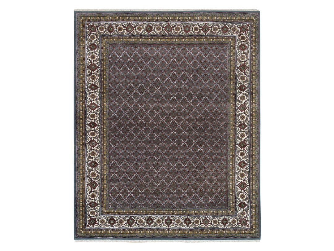 8'1" x 10'0" New Hand Knotted Grey Wool Rectangle Oriental Rug - MOA10265792