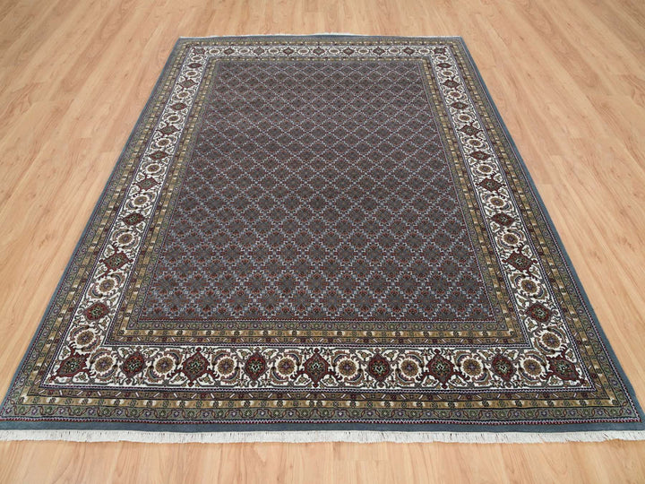 8'1" x 10'0" New Hand Knotted Grey Wool Rectangle Oriental Rug - MOA10265792